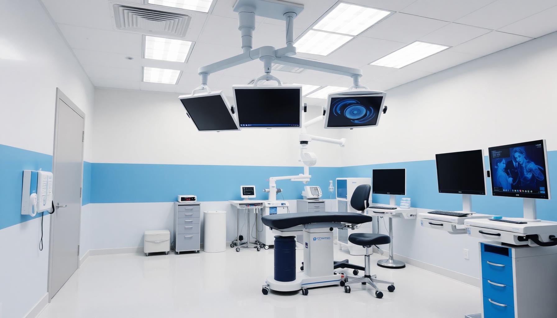 Futuristic surgical training corridor
